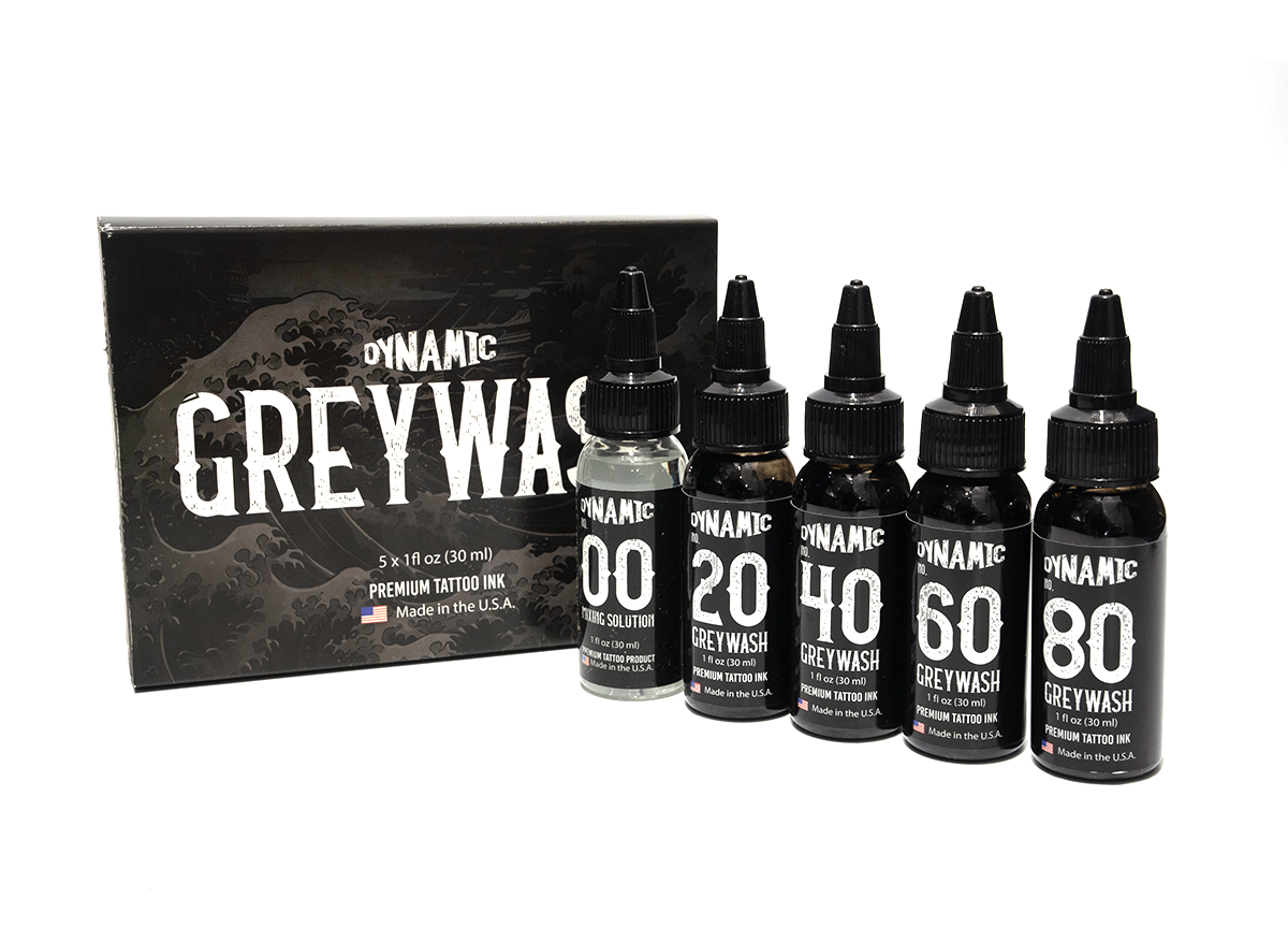 Kit de Tintas para Tatuajes "Grey Wash", marca Dynamic Color