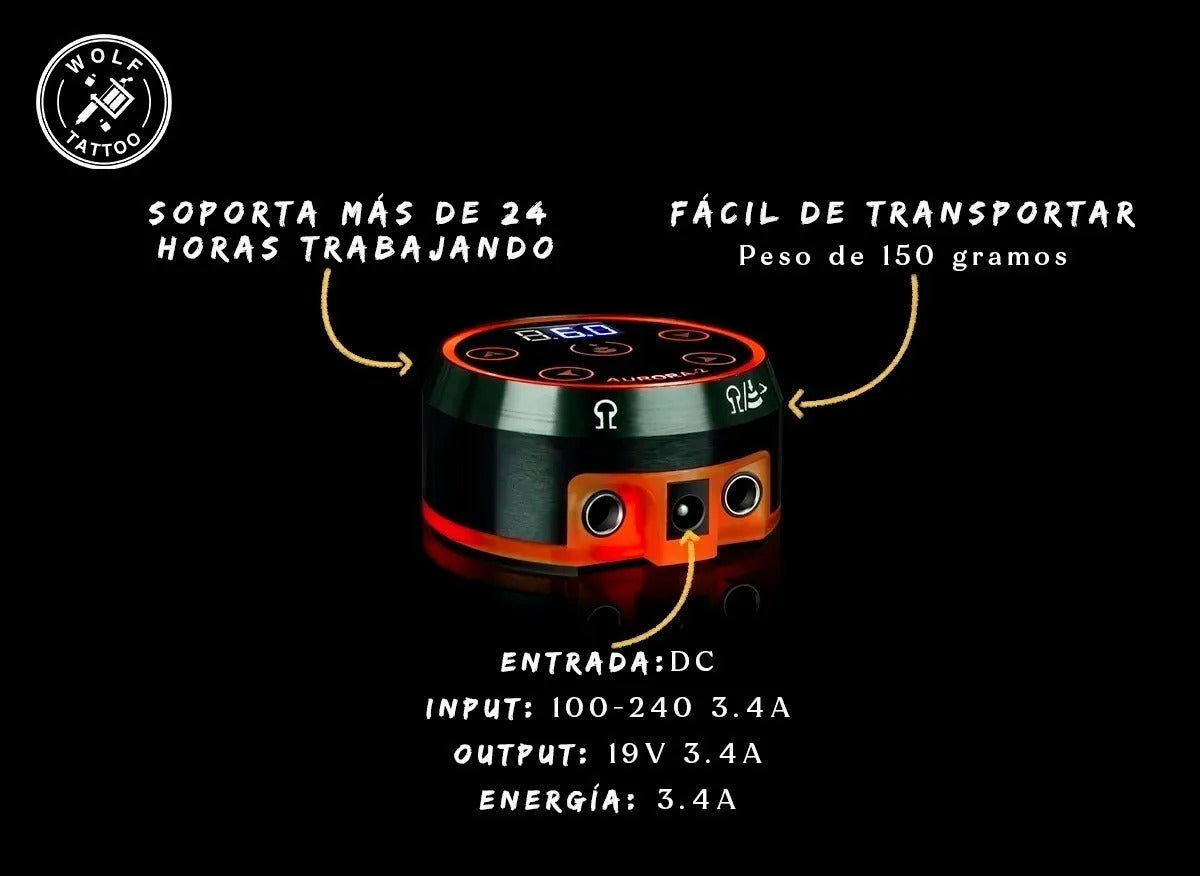 Fuente De Poder Profesional Para Tatuaje Aurora 2 Digital