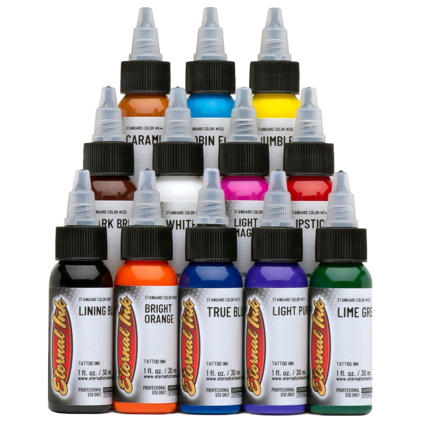 Tinta Para Tatuaje Eternal Ink 0.5 Oz Colores Box Set 12pz