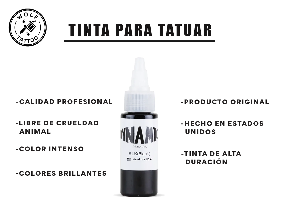 Tinta para Tatuajes "Dynamic Triple Black", marca Dynamic Color