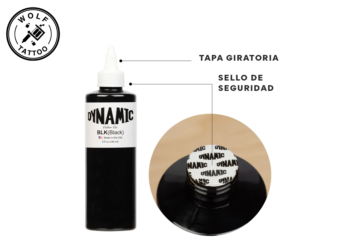 Tinta para Tatuajes "Dynamic Triple Black", marca Dynamic Color