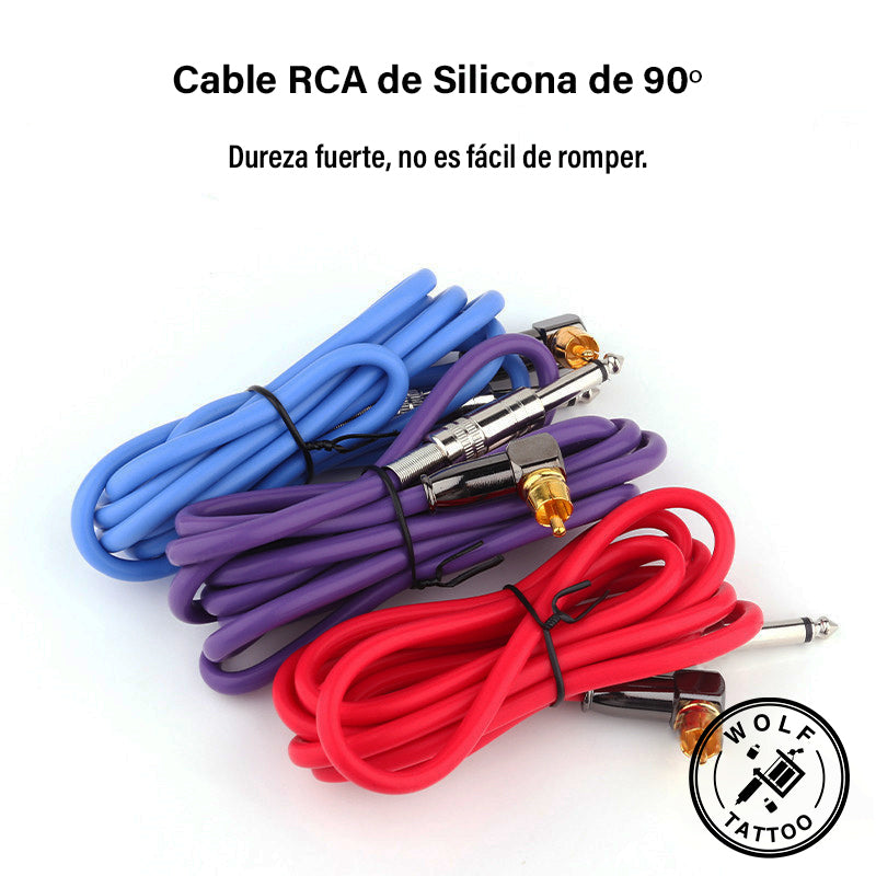 Cable Rca Para Máquina De Tatuar De Silicón Reforzado 90°
