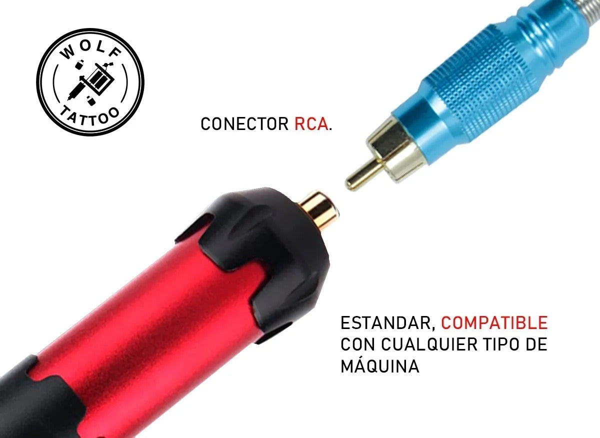 Cable Rca Para Máquina De Tatuar Trenzado Y Reforzado