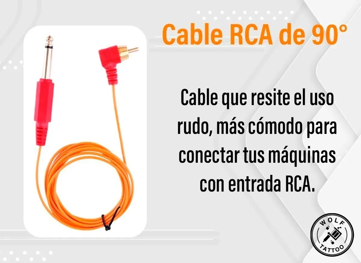 Cable RCA De 90° Para Máquina De Tatuar