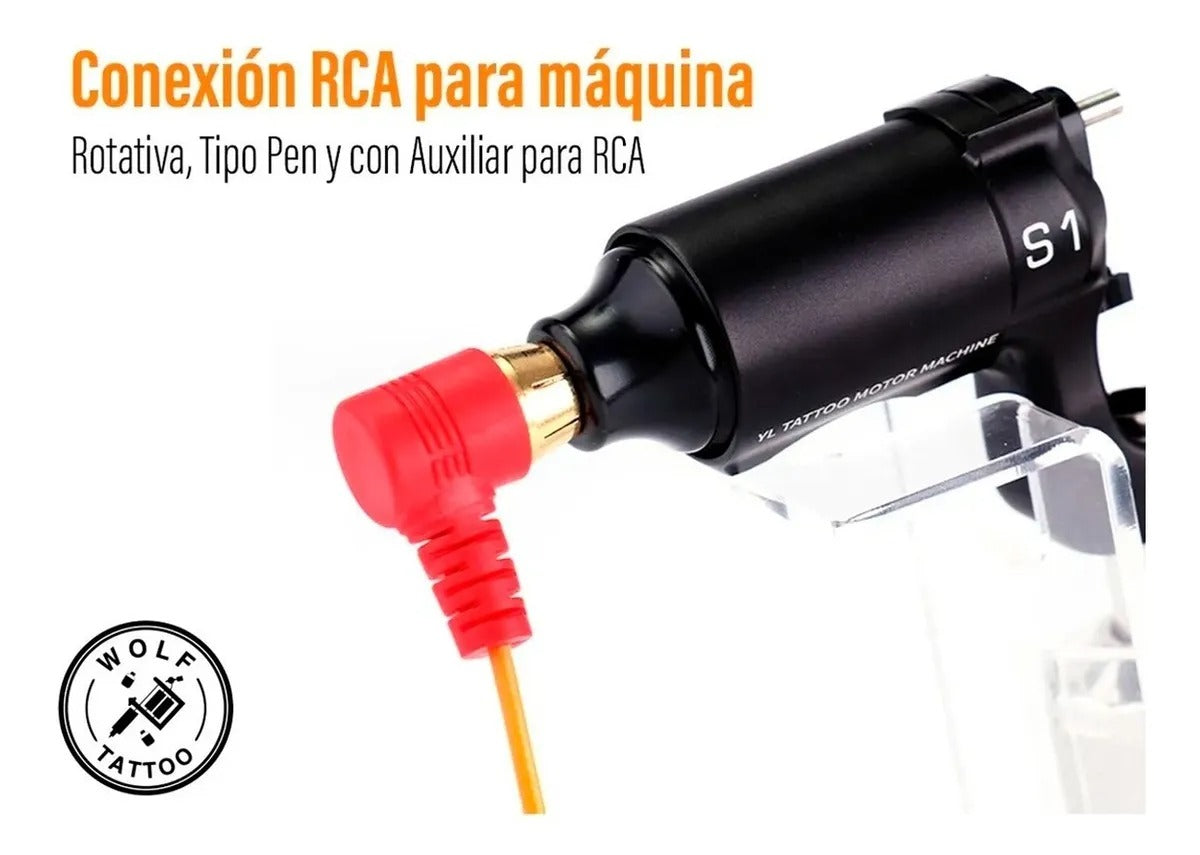 Cable RCA De 90° Para Máquina De Tatuar