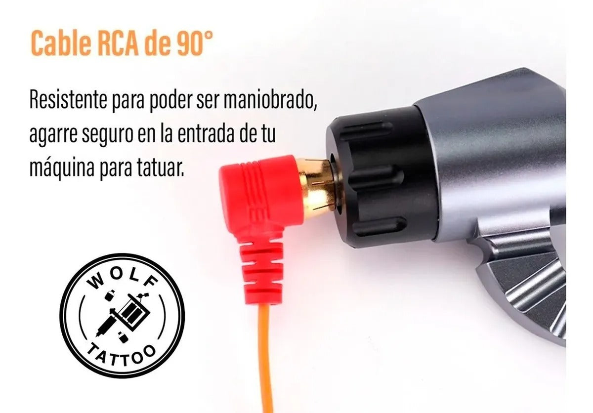 Cable RCA De 90° Para Máquina De Tatuar