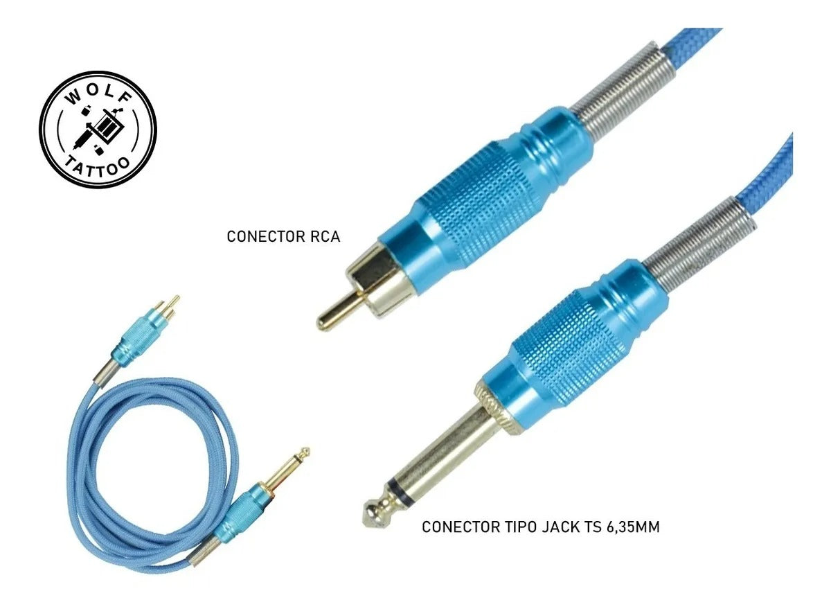Cable Rca Para Máquina De Tatuar Trenzado Y Reforzado