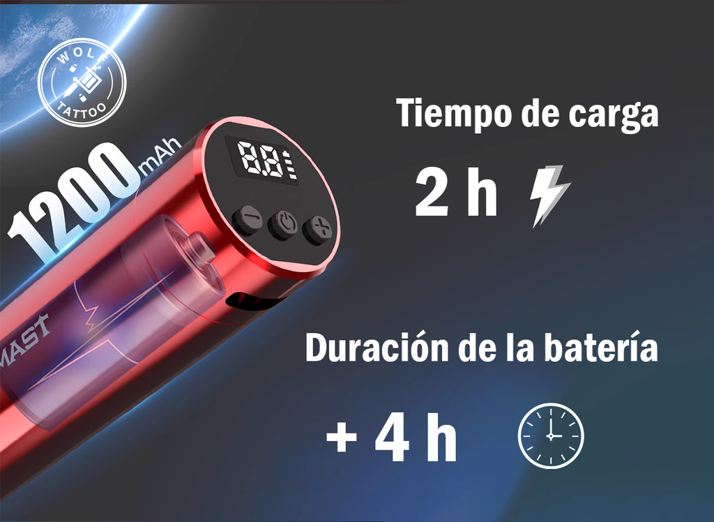 Máquina para Tatuar "TOUR Y22", marca MAST, Micropigmentación. Inalámbrica.