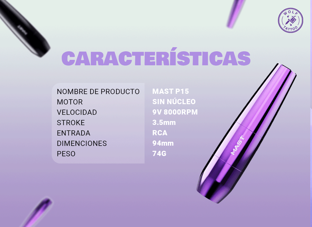 Máquina para Tatuar "P15", marca MAST, Micropigmentación, Alámbrica