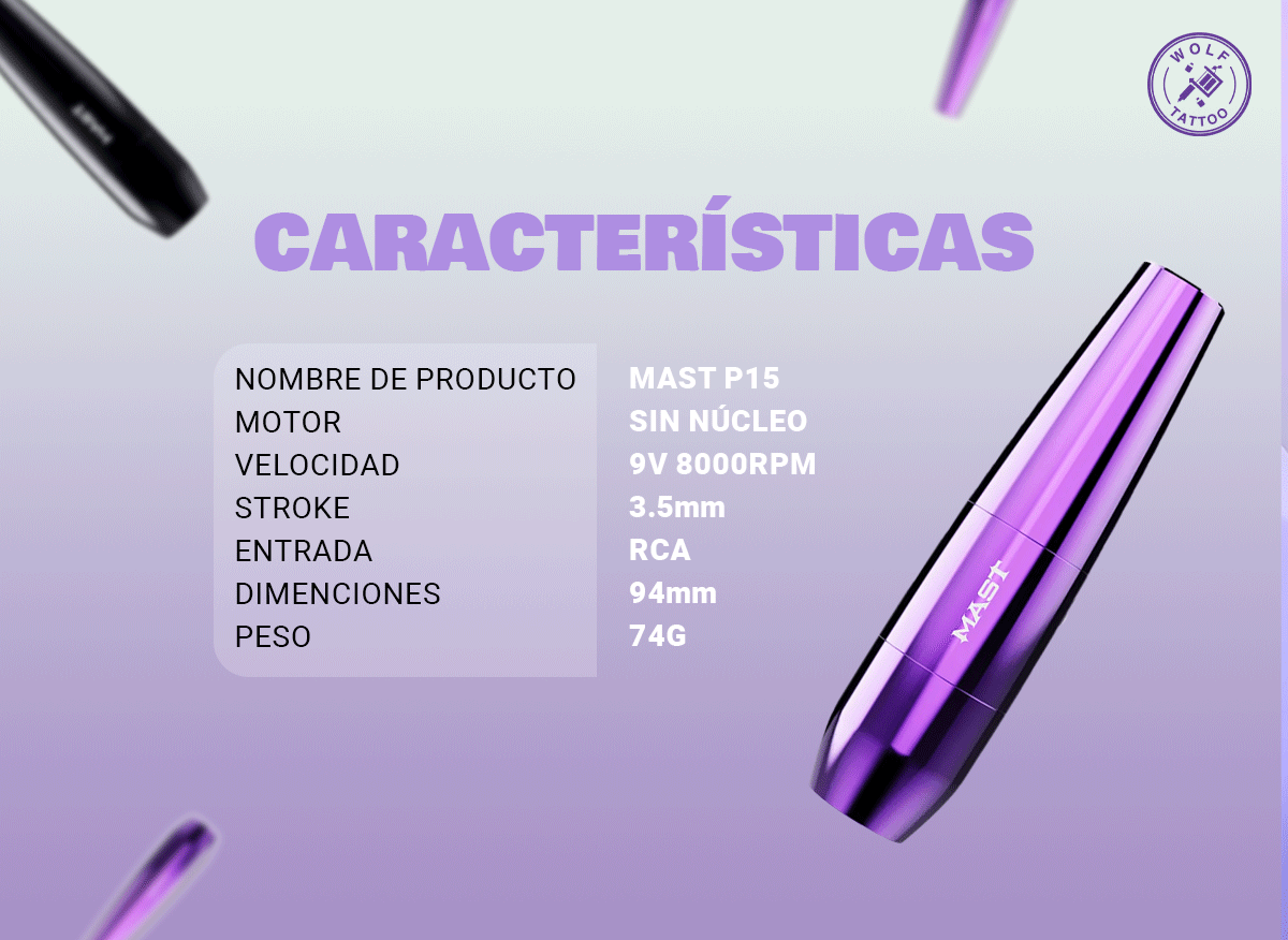 Máquina para Tatuar "P15", marca MAST, Micropigmentación, Alámbrica