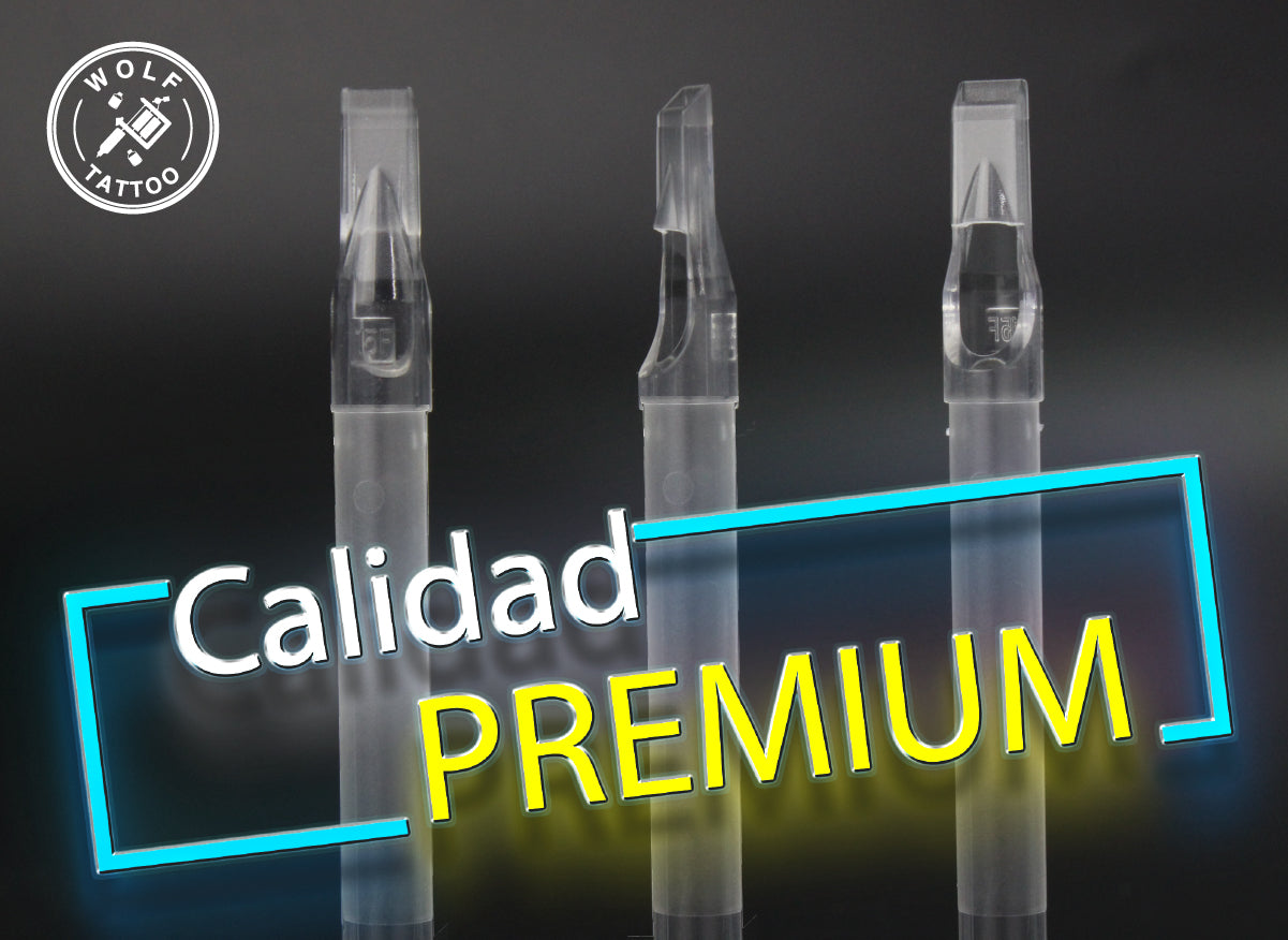 Tubo Para Tatuar Punta Larga 50pz Rt / Mf Transparente