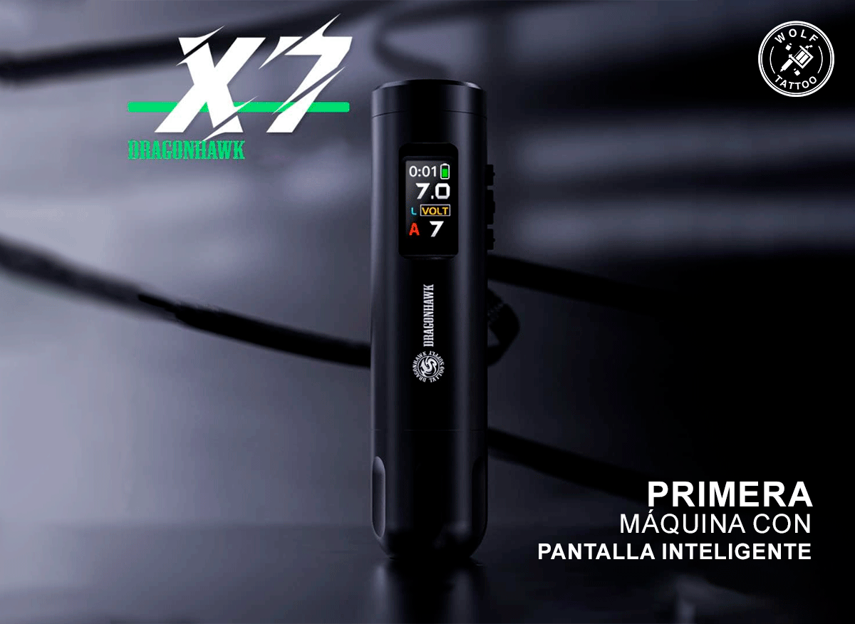 Máquina para Tatuar "X7", marca DRAGONHAWK, Inalámbrica.