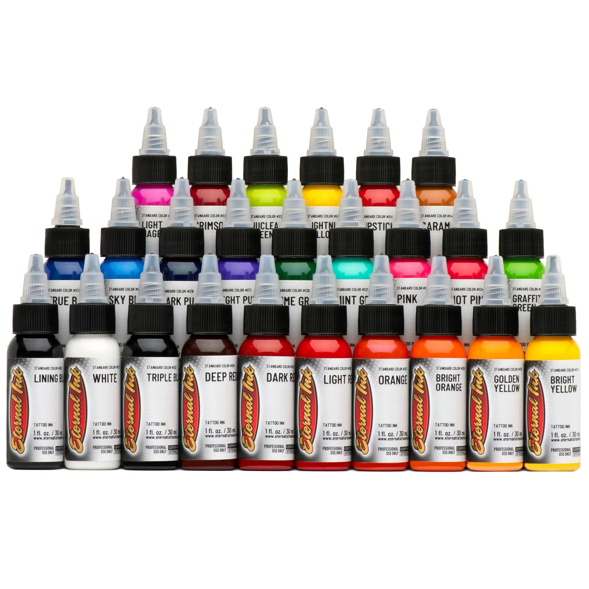 Tinta Para Tatuaje Eternal Ink 1 Oz Colores Bag Set 25pz