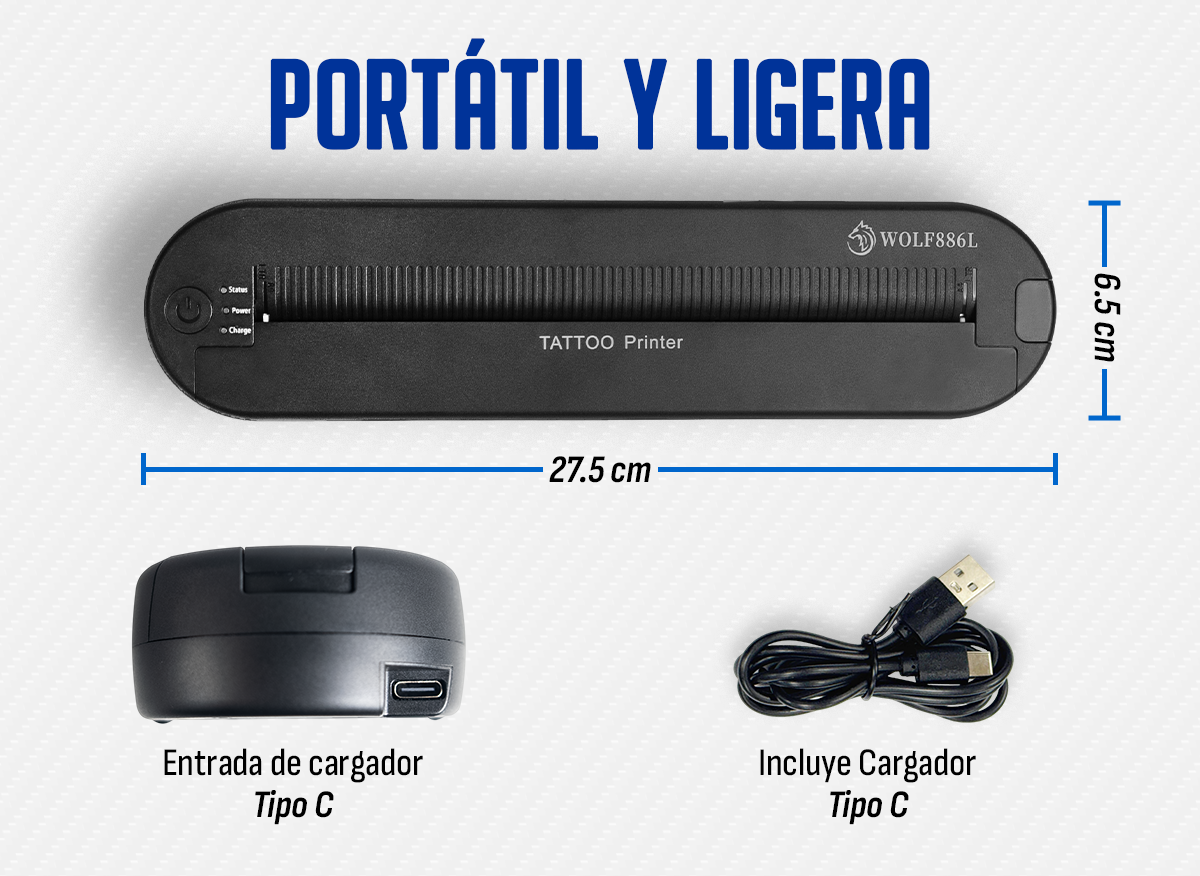 Termoimpresora Portátil Tattoo Artists Con Bluetooth