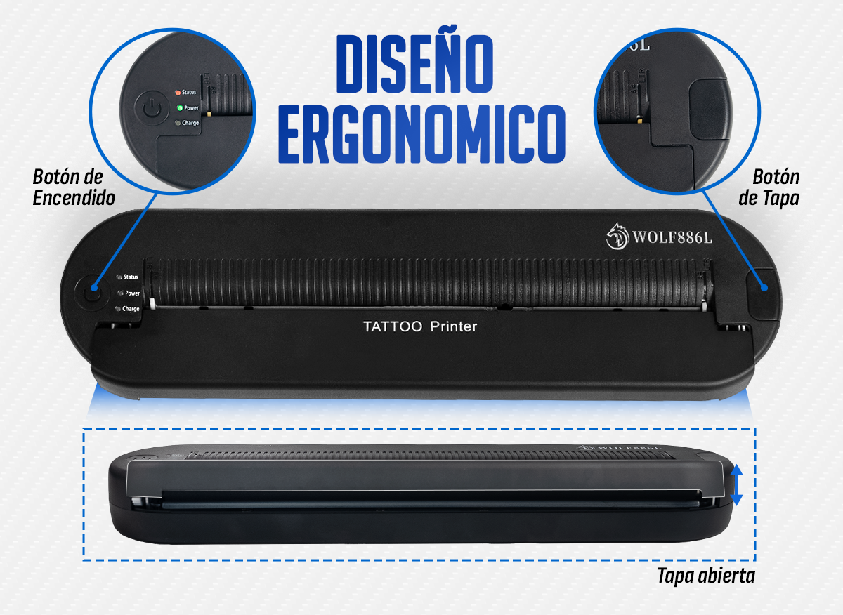 Termoimpresora Portátil Tattoo Artists Con Bluetooth