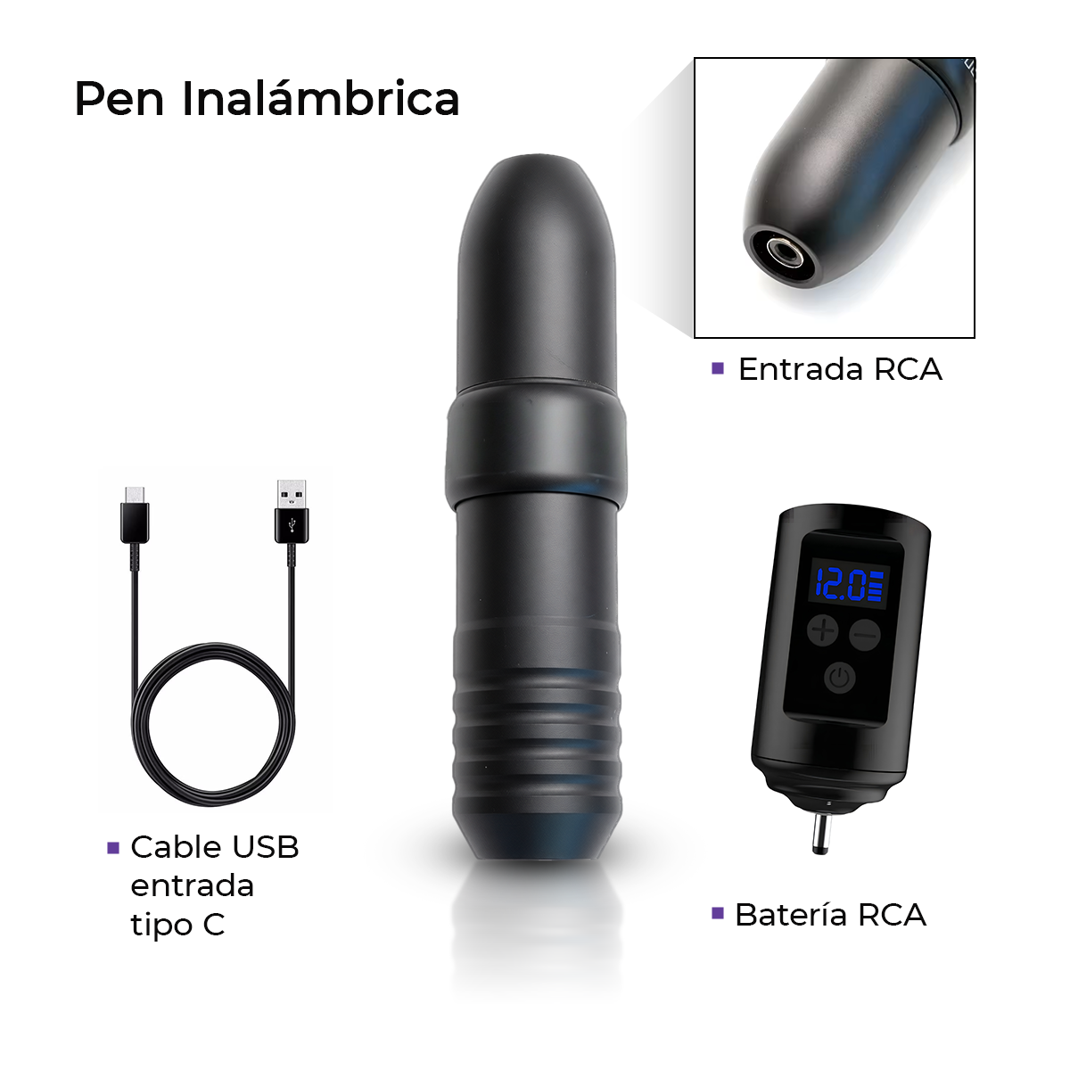 Kit Metal Slug Pen Inalámbrica 4mm Y Accesorios