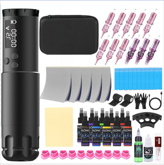 Kit Tatuaje Completo Ophir Pen Inalámbrica Y Accesorios