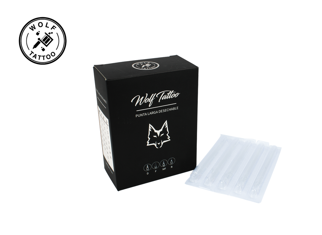 Tubo Para Tatuar Punta Larga 50pz Rt / Mf Transparente