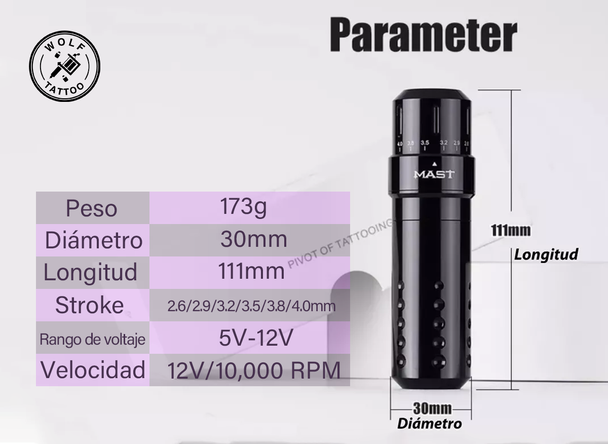 Máquina para Tatuar "FLIP", marca MAST, Inalámbrica.
