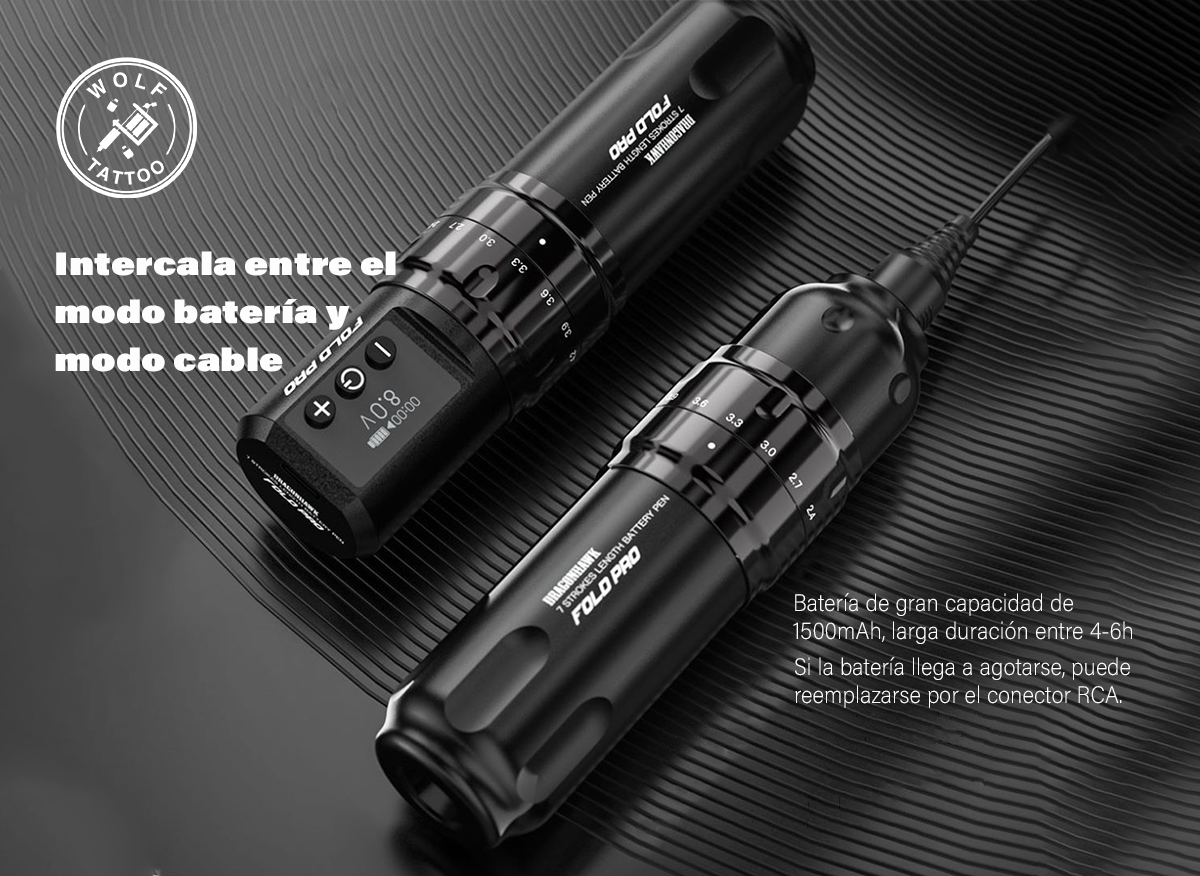 Máquina para Tatuar "Fold Pro", marca MAST, Alámbrica. 2 Baterías.