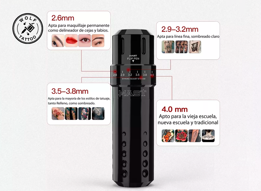 Máquina para Tatuar "FLIP", marca MAST, Inalámbrica.