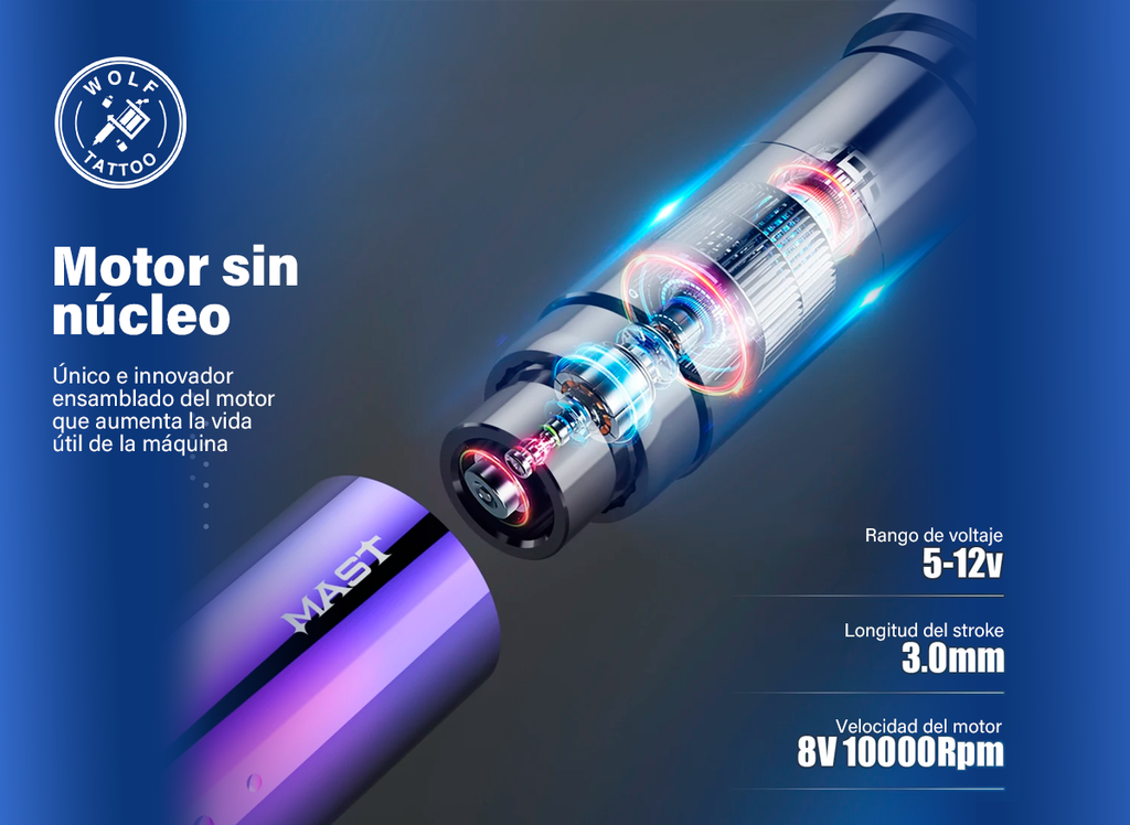 Máquina para Tatuar "SIYA", marca MAST, Inalámbrica.
