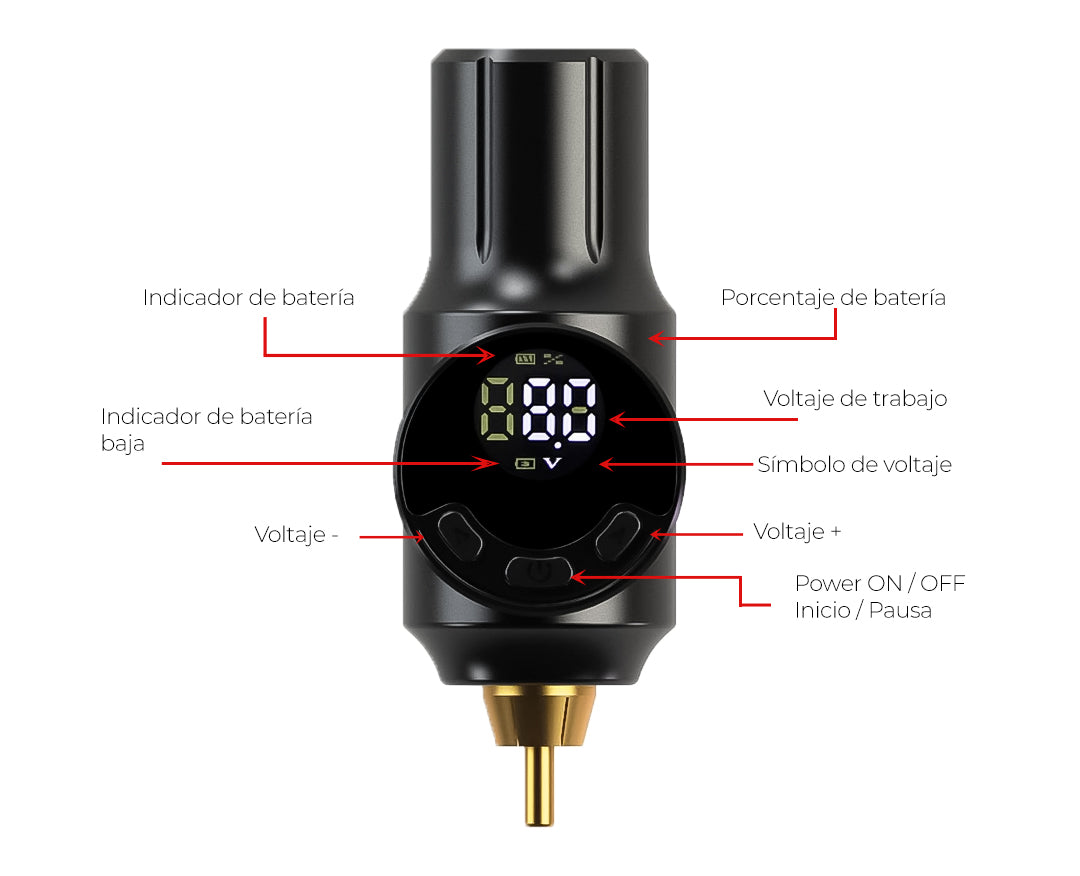Batería Inalámbrica Para Máquina De Tatuar D001 Rca