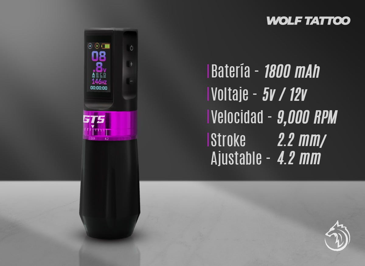 Máquina Para Tatuar WOT, Tipo "GTS" , Profesional, Inalámbrica.