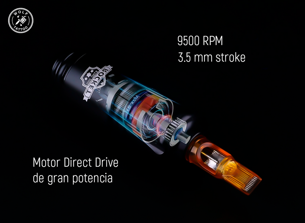 Kit de Maquína para Tatuar "Kit Rocket" 2 en 1 Alámbrica e Inalámbrica