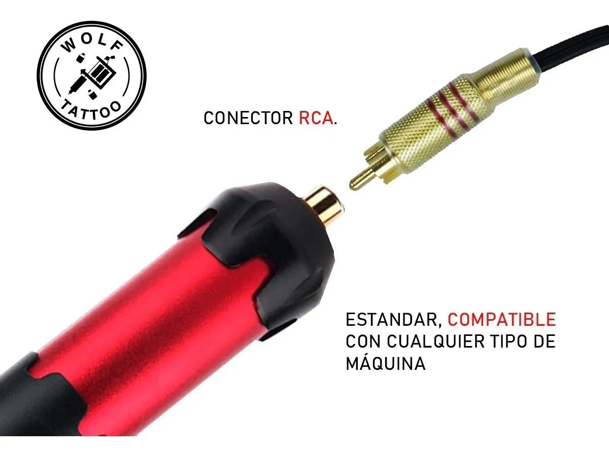 Cable Rca Para Máquina De Tatuar Resiste Con Punta De Cobre