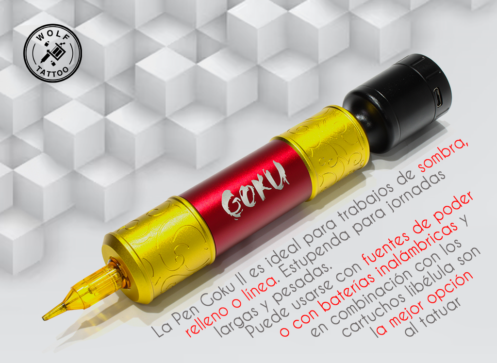 Máquina Rotativa "Goku II" Para Tatuaje Profesional Tattoo Pen Alámbrica