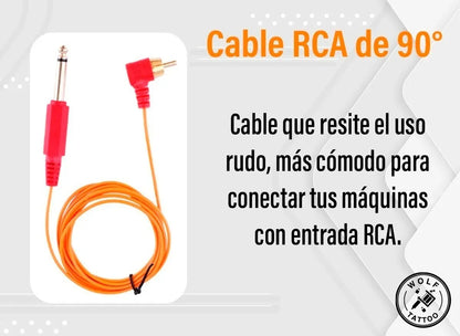 Cable RCA De 90° Para Máquina De Tatuar
