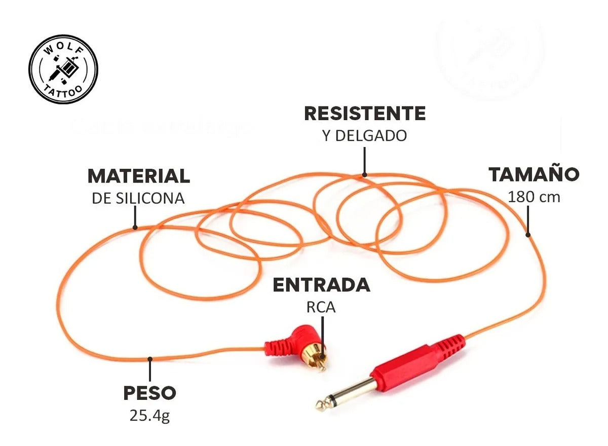 Cable RCA De 90° Para Máquina De Tatuar