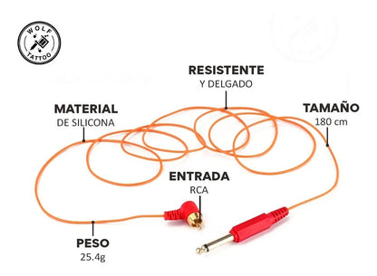 Cable RCA De 90° Para Máquina De Tatuar