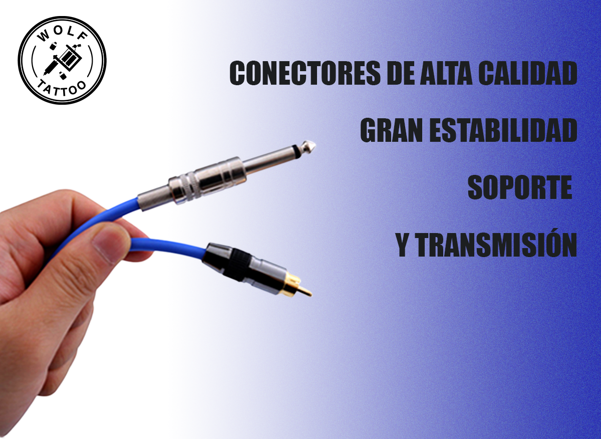 Cable Rca Para Máquina De Tatuaje 2mts Silicón Reforzado