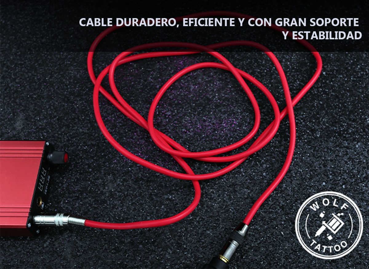 Cable Rca Para Máquina De Tatuaje 2mts Silicón Reforzado