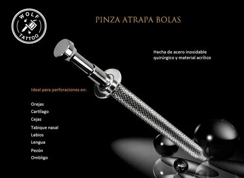 Instrumento Pinza Atrapa Bolas Piercing De Acero Inoxidable