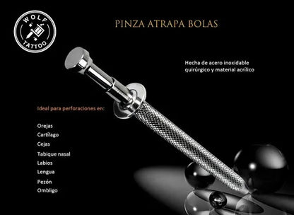 Instrumento Pinzas Atrapa Bolas Piercing De Acero Inoxidable